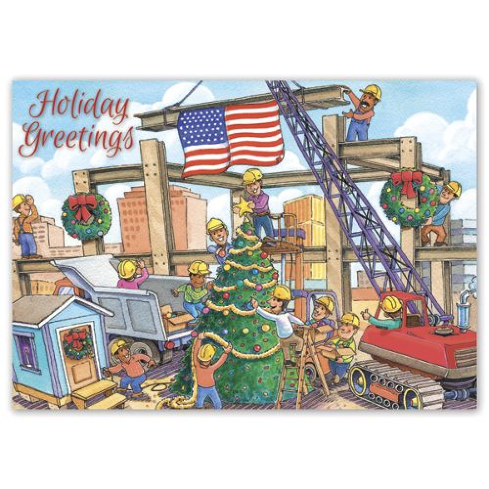 Christmas Crane Contractor & Builder Holiday Cards 