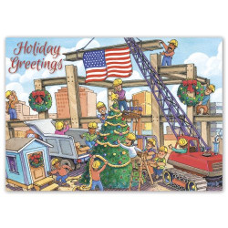 Christmas Crane Contractor & Builder Holiday Cards