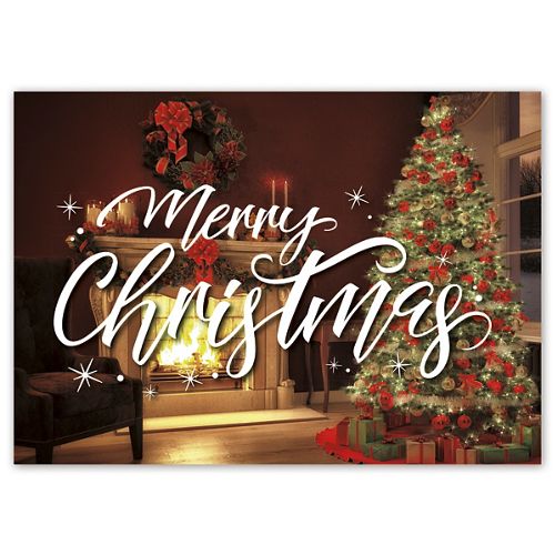 Crackling Christmas Holiday Greeting Cards 