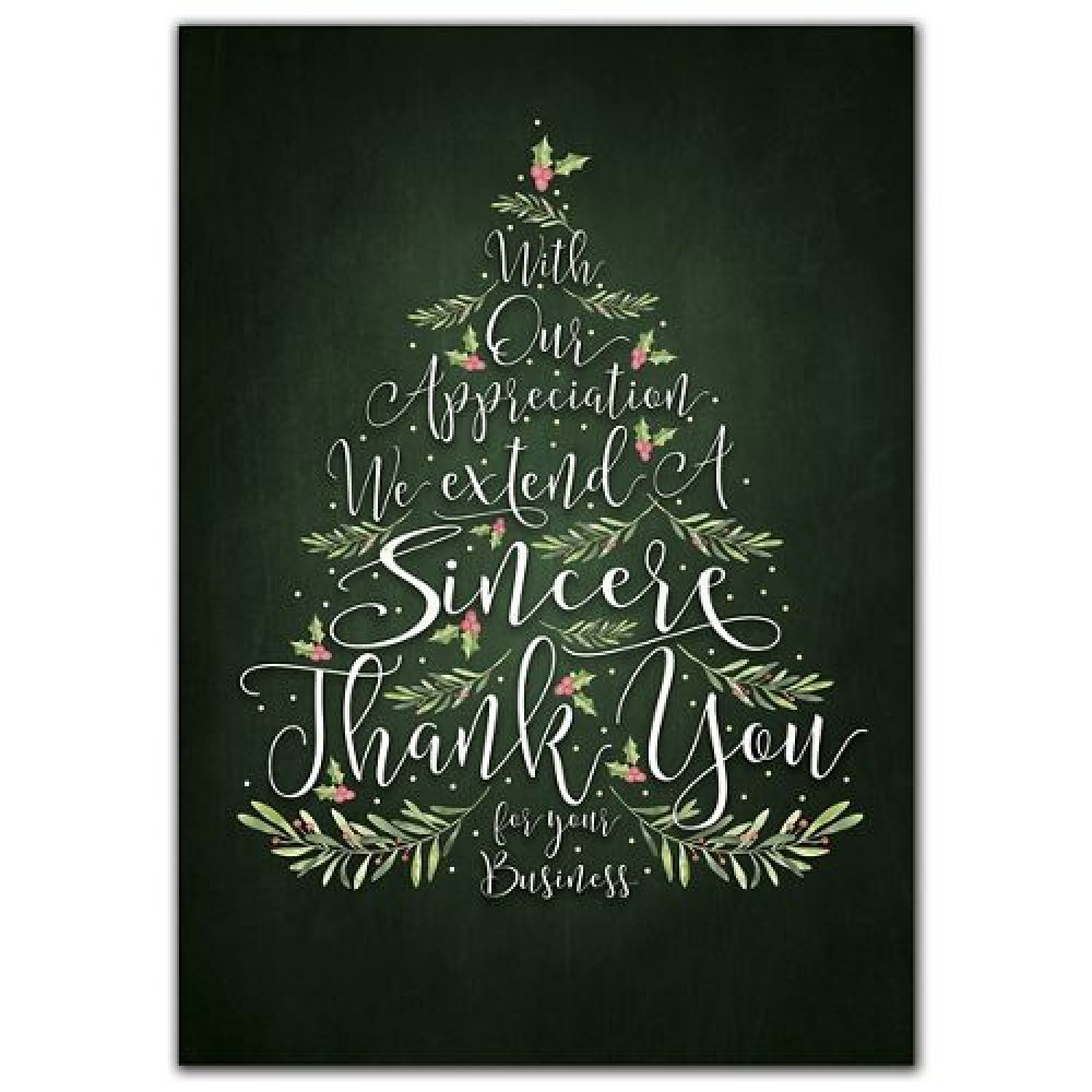 Evergreen Thanks Holiday Cards 