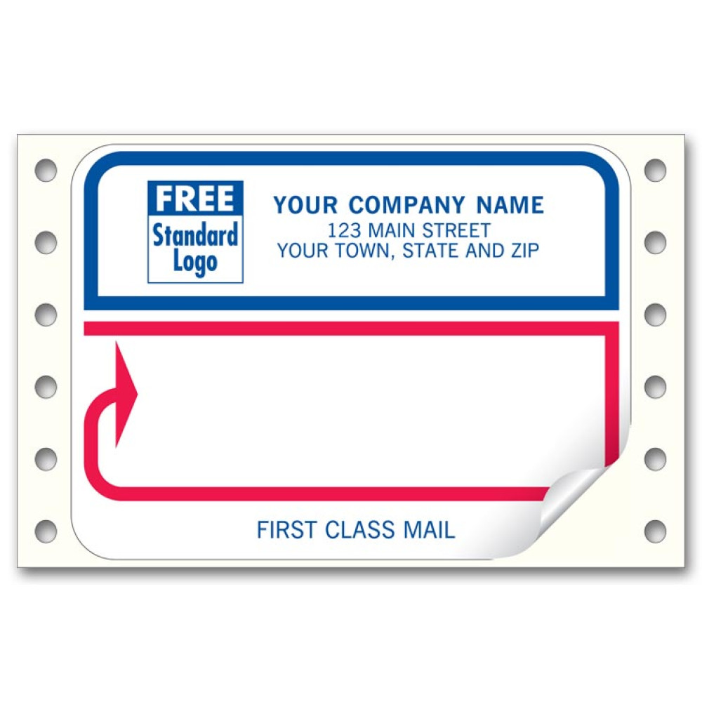 First Class Red and Blue Labels 