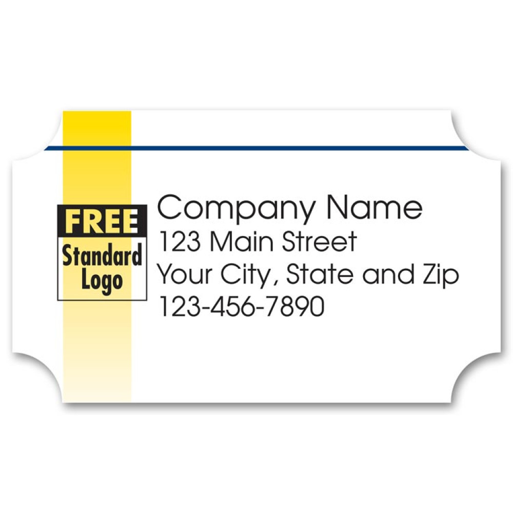 White Rectangle Label with Gold Bar 