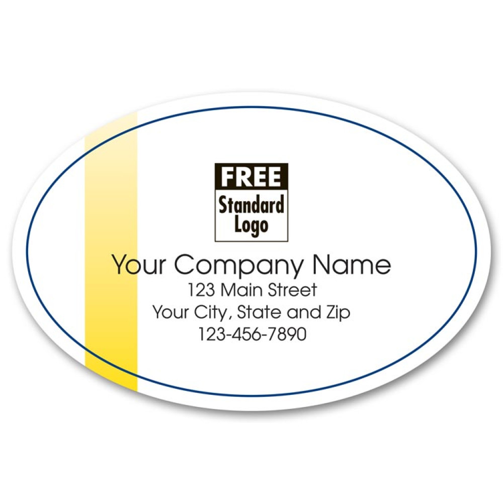 White Oval Marketing Label 