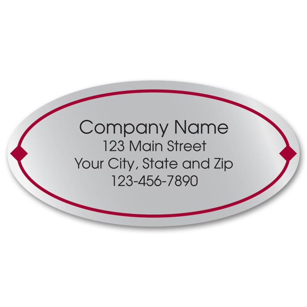 Oval Silver Marketing Labels 