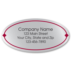 Oval Silver Marketing Labels