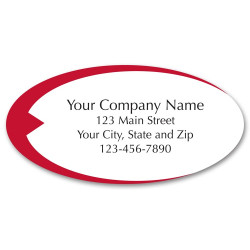 White with Red Swish Advertising Labels