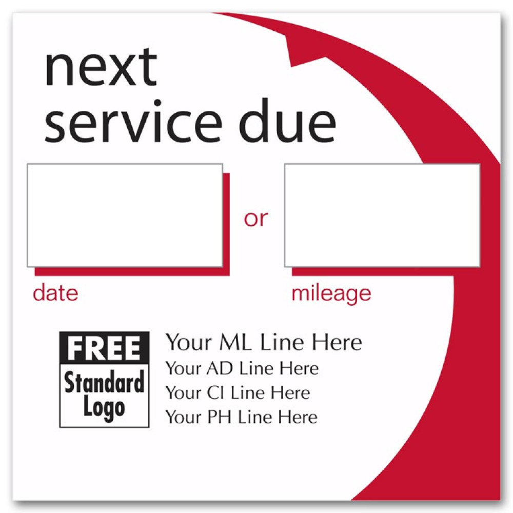 Static Cling Call for Service Labels 