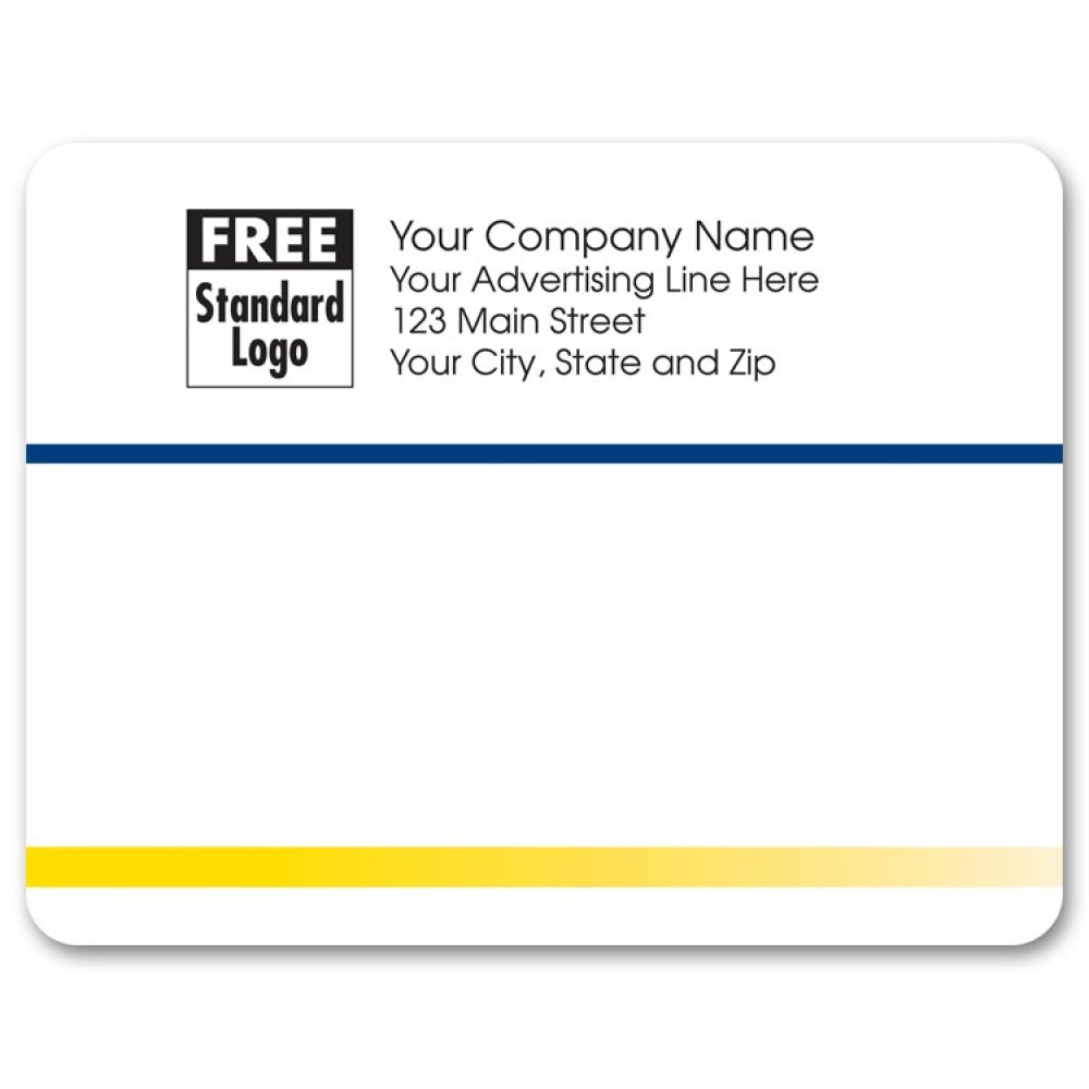 Blue & Yellow Rectangular Mailing Label 