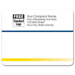 Blue & Yellow Rectangular Mailing Label