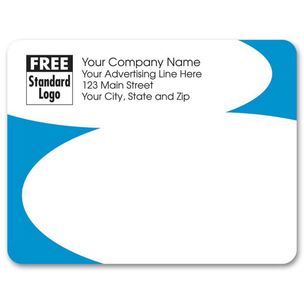 Light Blue Curve Business Mailing Label 