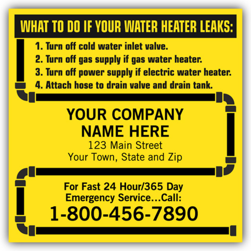 Water Heater Label with Pipe Design 