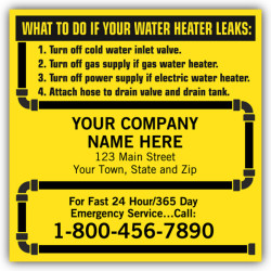 Water Heater Label with Pipe Design