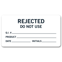 Rectangular Rejected Product Label