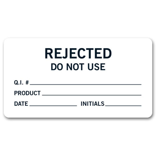 Rectangular Rejected Product Label 