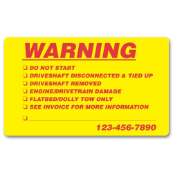 Customized Warning Company Labels