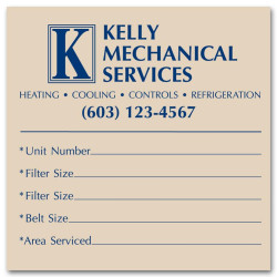 Pre Printed Mechanical Servicing Label