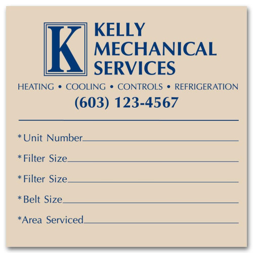 Pre Printed Mechanical Servicing Label 