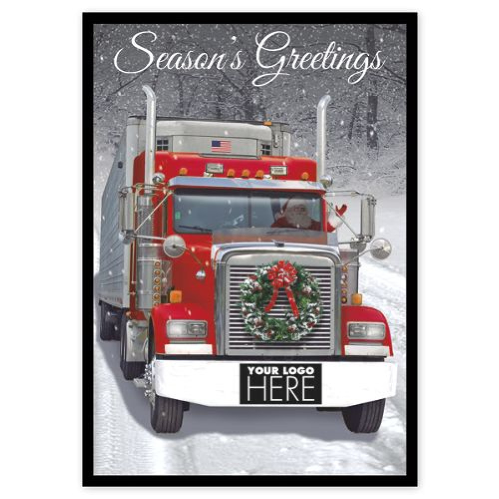 Big Rig Wreath Transportation Holiday Logo Cards 