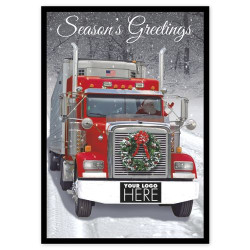 Big Rig Wreath Transportation Holiday Logo Cards