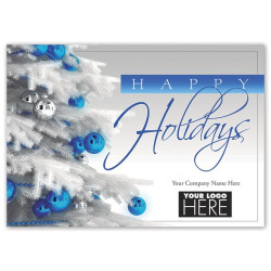 Shiny & Blue Christmas Logo Cards