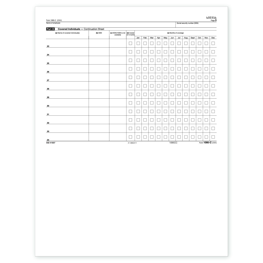 Laser 1095-C ACA Continuation Sheet 