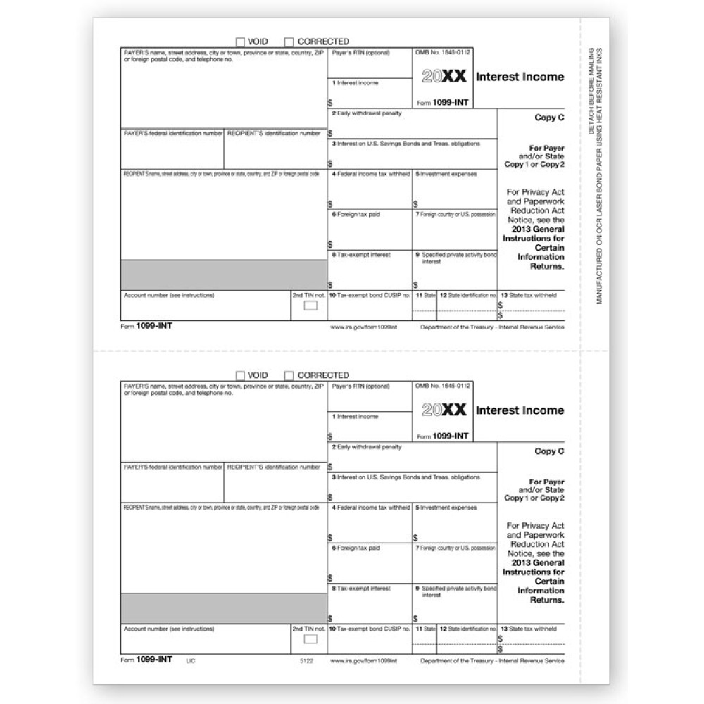 Laser 1099 INT Income, State Copy C 