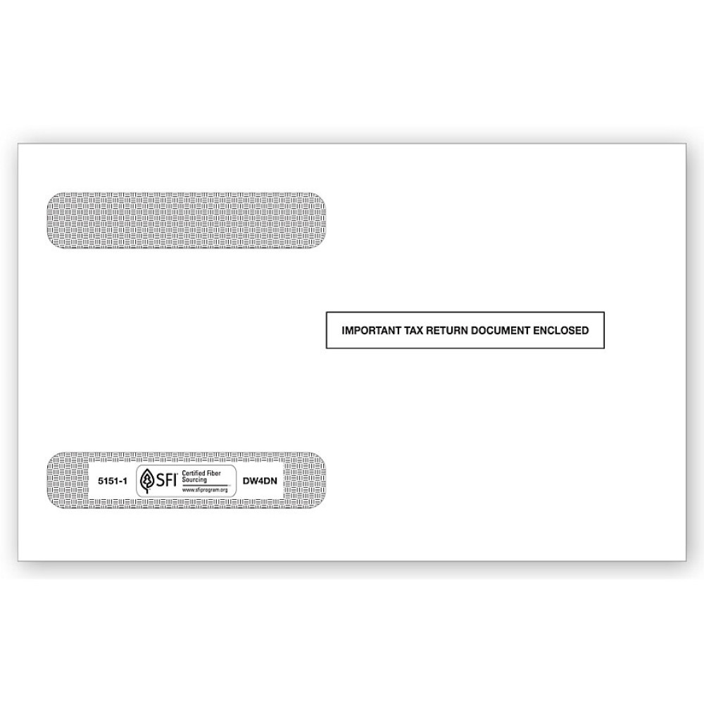 4 Up Horizontal Laser W 2 Double Window Envelope 