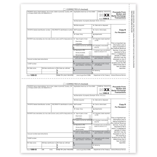 Laser 1099 B, Recipient Copy B 