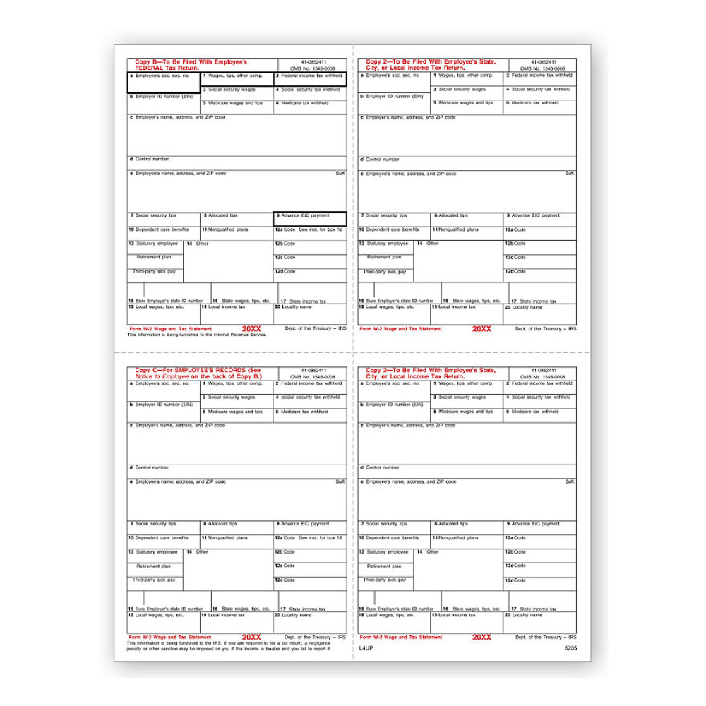 Laser W 2 Tax Forms, P Format 