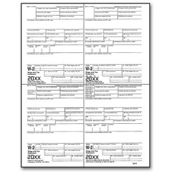 4 Up Laser W 2, Employee Copy, M Style, Bulk