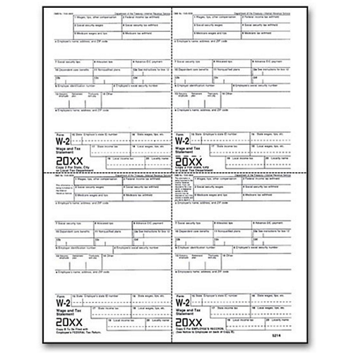 4 Up Laser W 2, Employee Copy, M Style, Bulk 