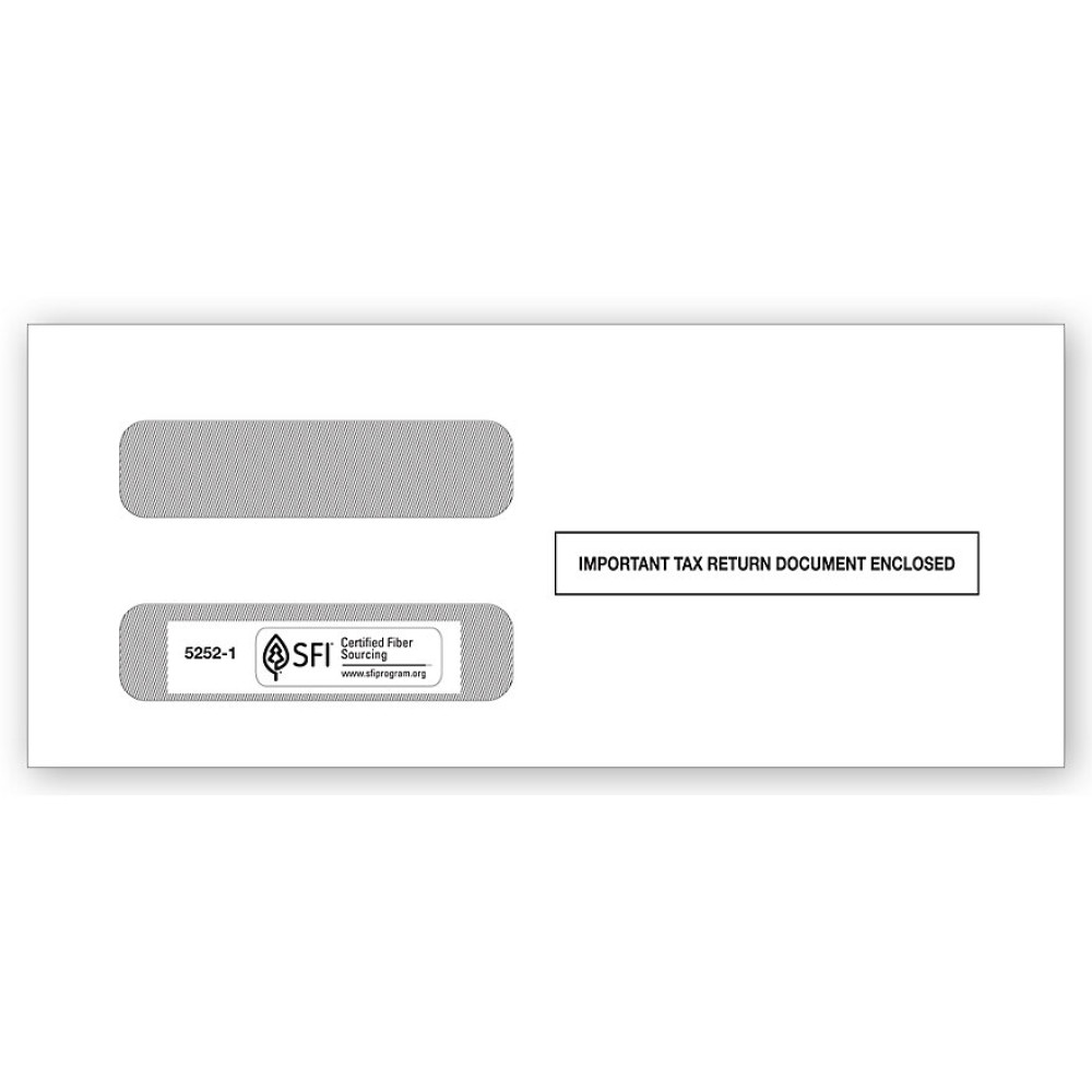 3 Up 1099 MISC Income Horizontal Double Window Envelope 