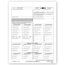 Laser W 2C Corrected Wage, Employee Copy B