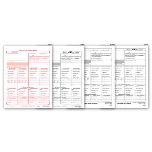 Laser W 2C Corrected Wage & Tax Statement Set, 4 part 