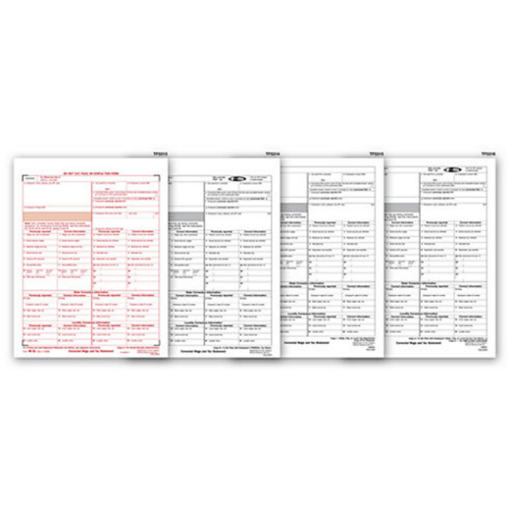 Laser W 2C Corrected Wage & Tax Statement Set, 6 part 