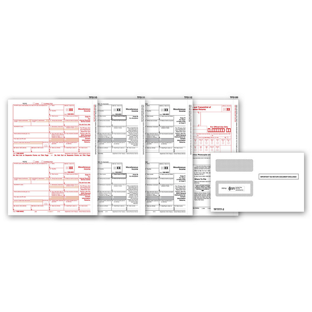 Laser 1099 MISC Income Set & Envelope Kit, 4 part 