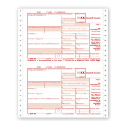 Continuous 1099 INT Income Carbonless Electronic Filing