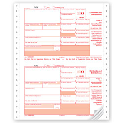 Continuous 1099 DIV Income Carbonless Electronic Filing