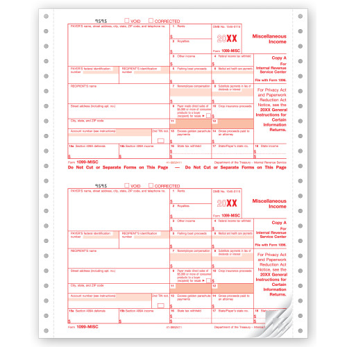 Continuous 1099 MISC Income Sets, Carbonless 