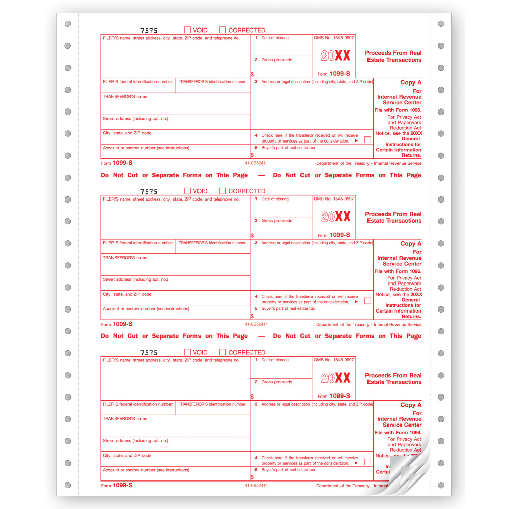 Continuous 1099 S, Carbonless 