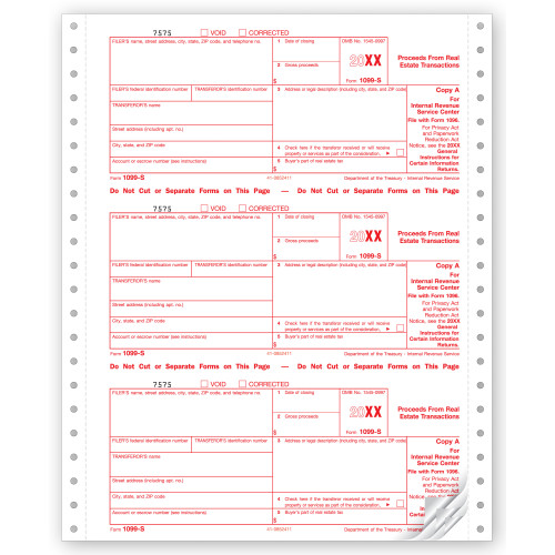 Continuous 1099 S, Carbonless 