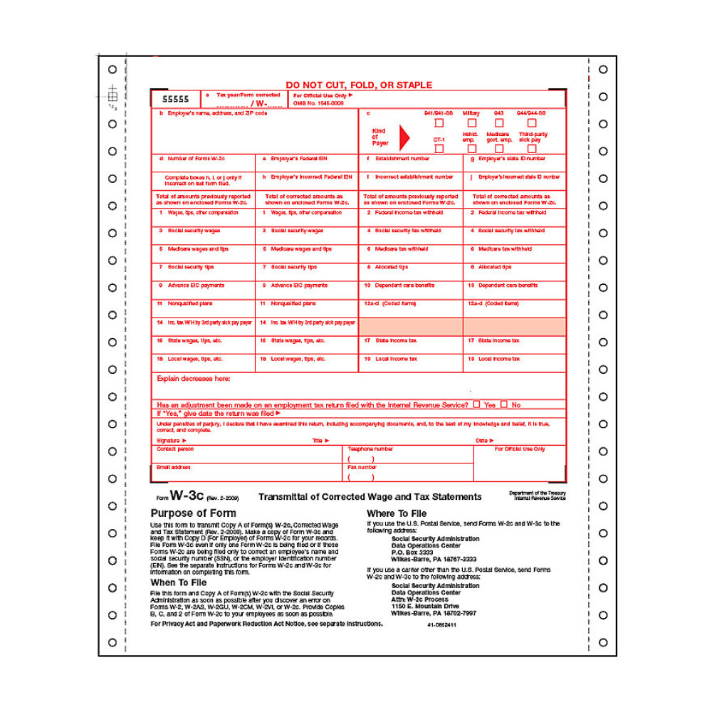 Continuous W 3C Tax Forms  