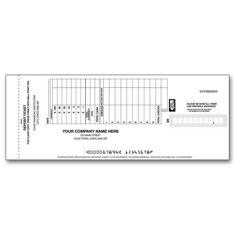  Deposit Ticket Books - Retail - Deposit Slips  - Business Checks  