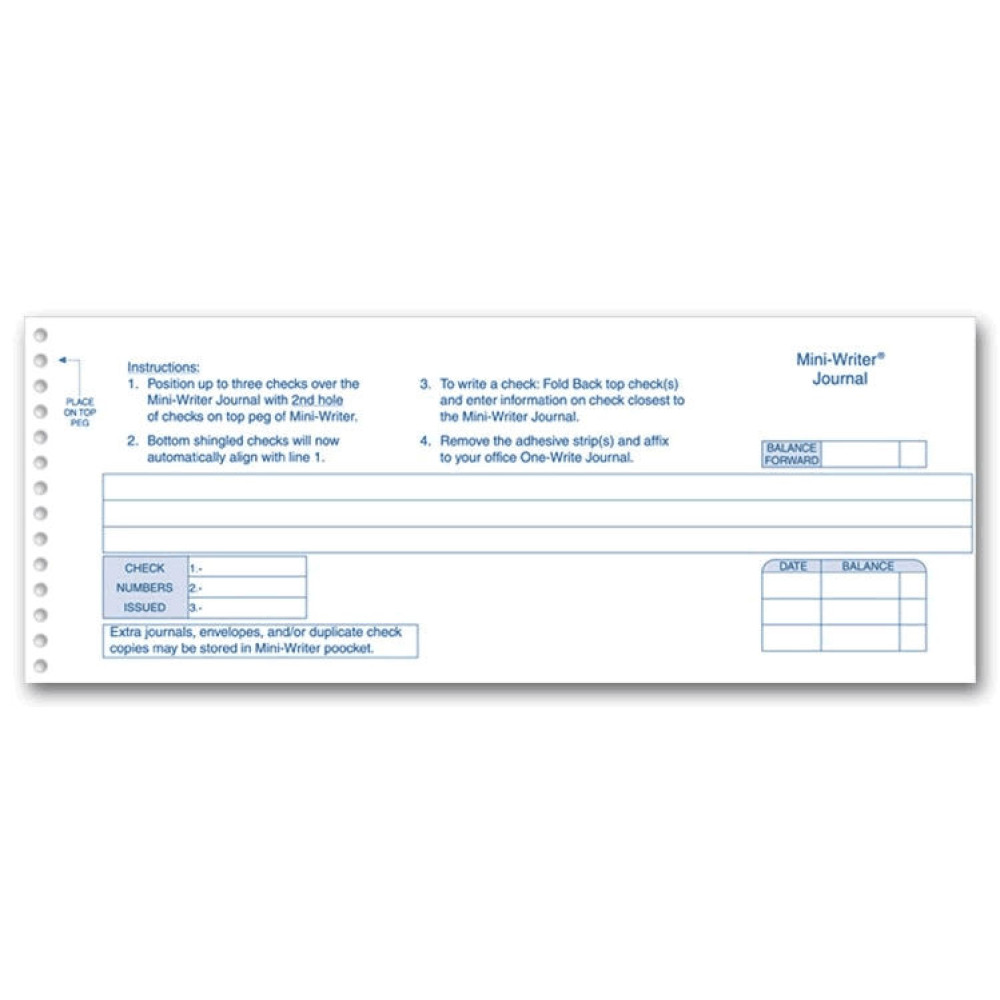  Mini-Writer® Journals - One-Write Checks  - Business Checks  