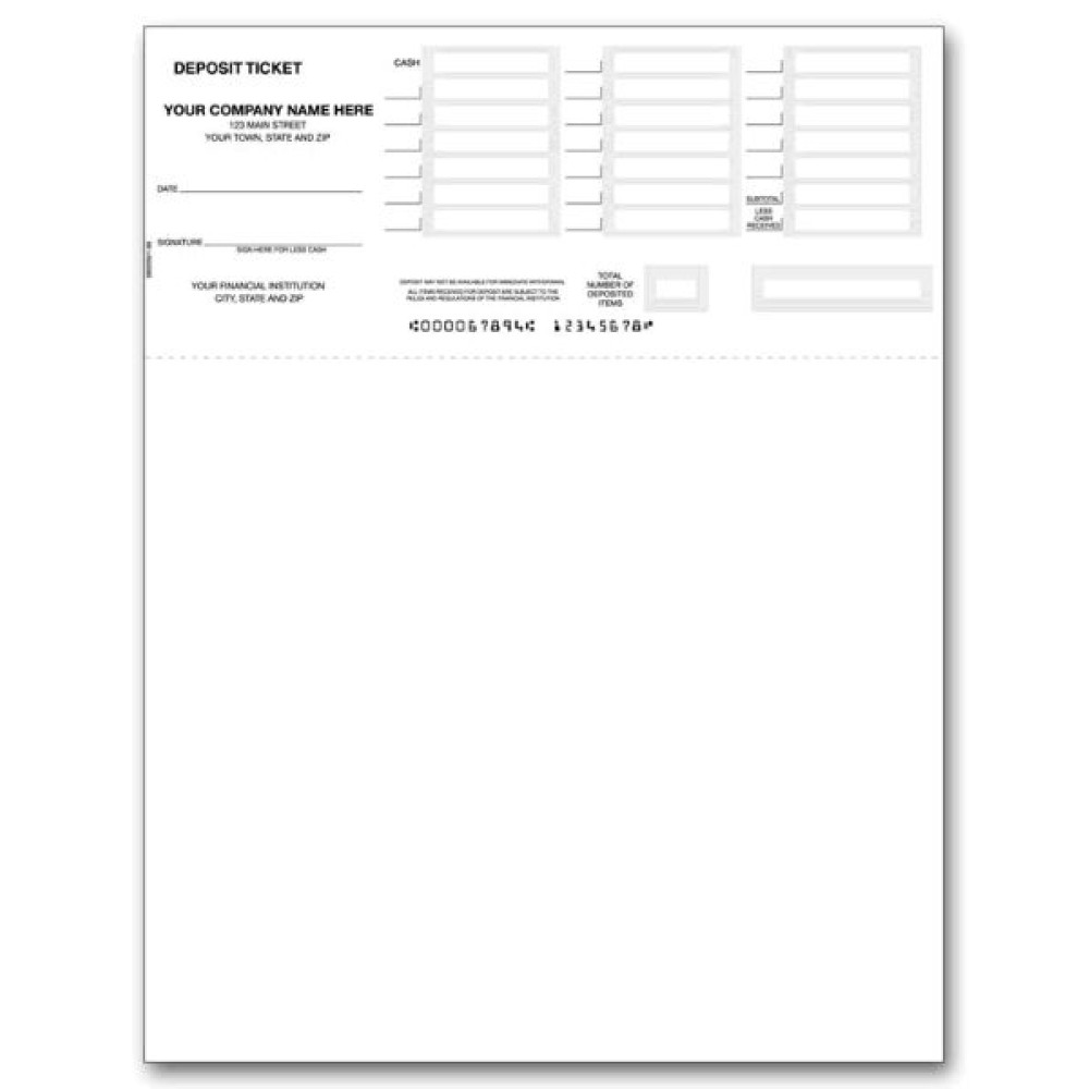 Deposits - Laser or Inkjet - Deposit Slips  - Business Checks  