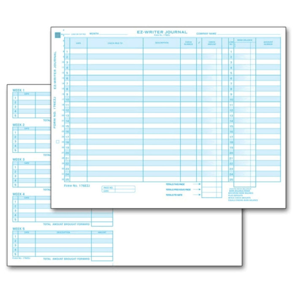  EZ Writer System Journals - One-Write Checks  - Business Checks  