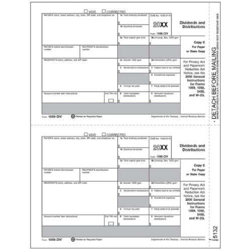 Laser 1099 DIV Income, State Copy C, Bulk 