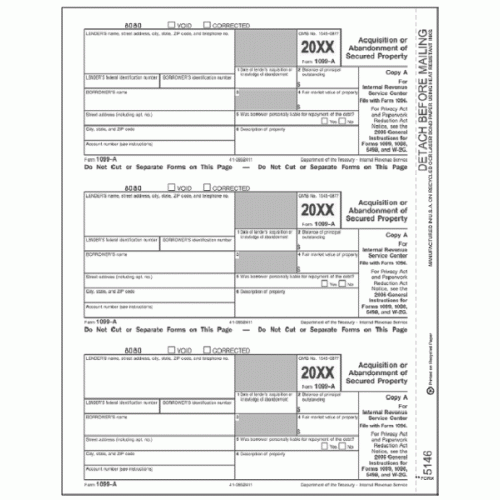 Laser 1099 A, Federal Copy A 