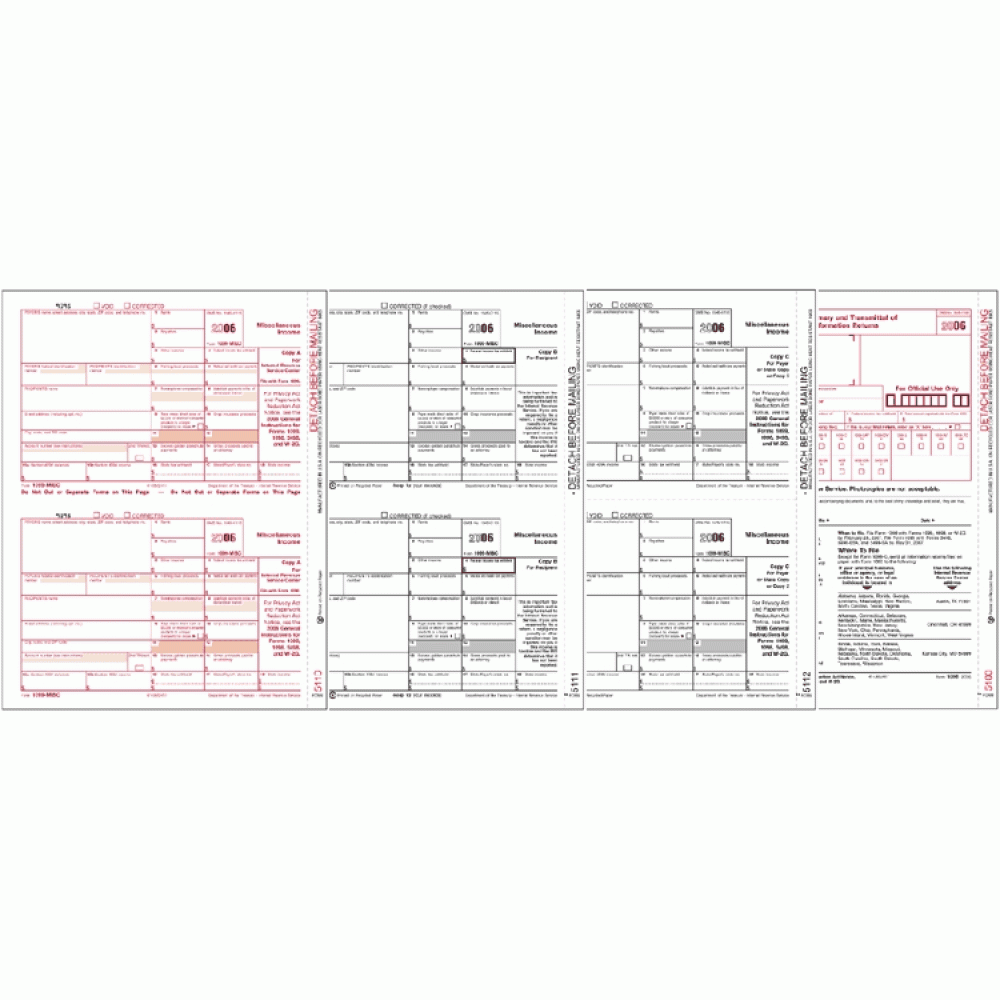 Laser 1099 MISC Income Set, 3 part 