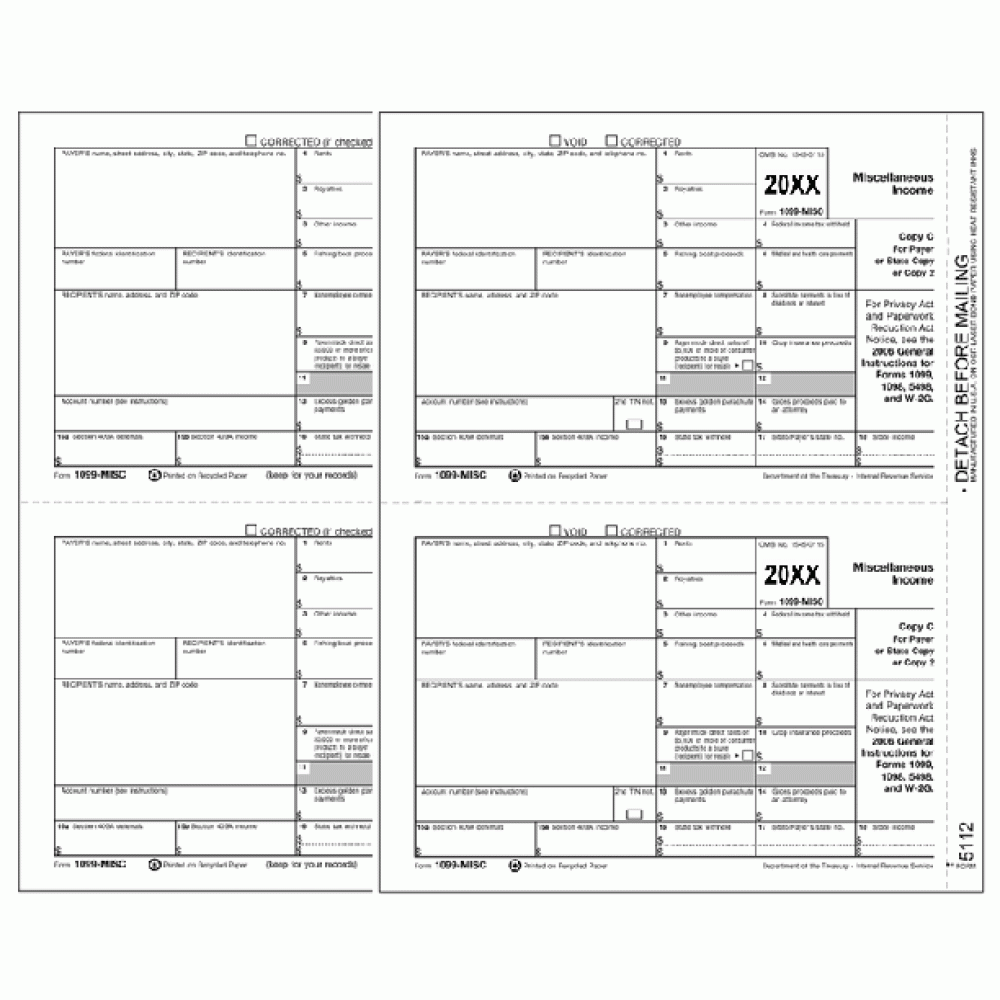 Laser 1099 MISC Income Electronic Filing Set, 3 part 